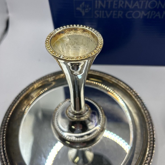 Vintage 3 PC Vanity Set Vase,Frame and Mirrored Tray International Silver Co. - Picture 3 of 6